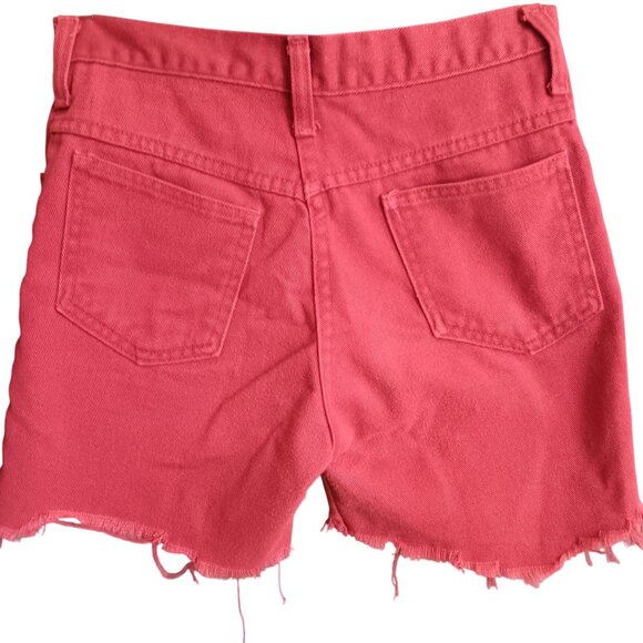 26W Vintage Boys Cutoff Shorts 1970's Rusty Red Hippy Play Summr Fun - Picture 3 of 5